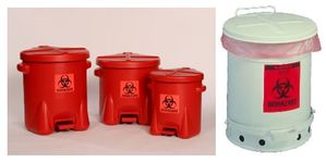 Biohazard waste containers with lid